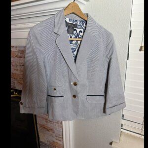 George - Striped Blazer Blue White Nautical Jacket Women’s Size 10